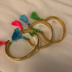 Lilly Pulitzer Gold Tassel Bangles